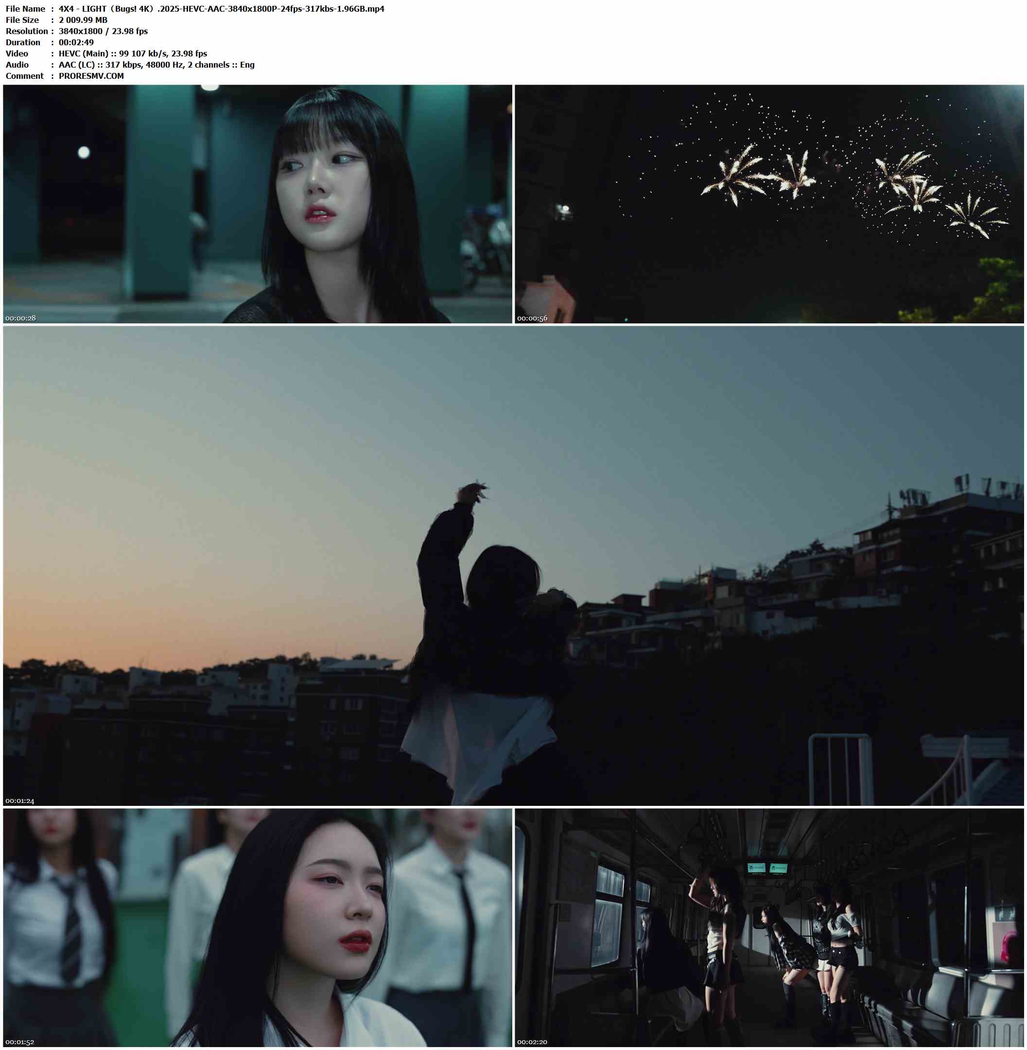 4X4 - LIGHT（Bugs! 4K）.2025-HEVC-AAC-3840x1800P-24fps-317kbs-1.96GB官方MV_高清MV